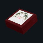 Christmas Floral Engagement Ring Box<br><div class="desc">Give your bride this beautiful gift with the surprise of an engagement ring wrapped inside.
A gold and green floral surrounds the text on white paper.
"With all my love"
"Do not open 'till"
"Dec. 25th."</div>
