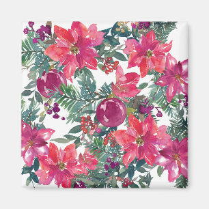 Christmas Floral Flower Art Magnet