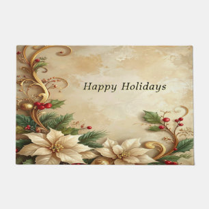 Christmas Floral Holiday Doormat