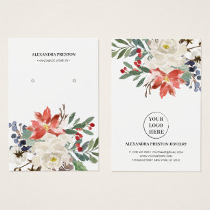 Christmas Floral Jewellery Earring Display Card