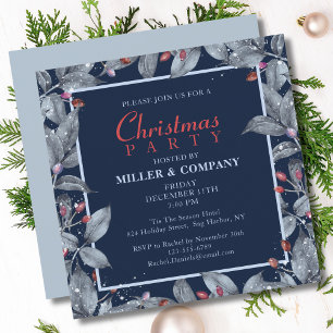 Christmas Floral Modern Corporate Christmas Party Invitation