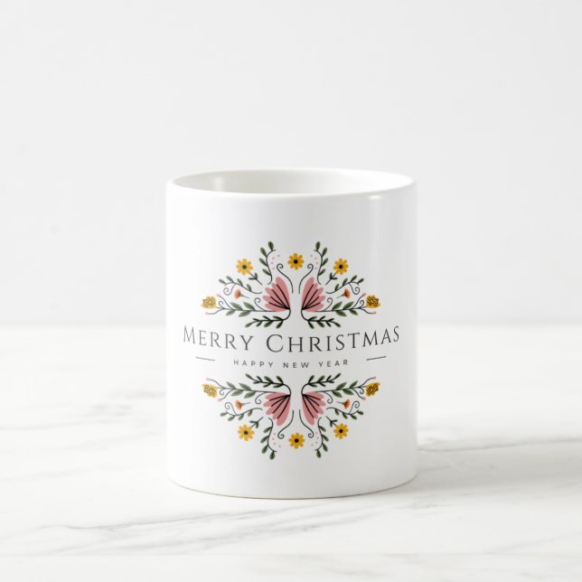 Christmas floral Mug  (Center)