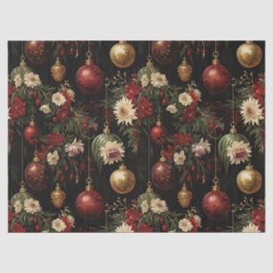 Christmas Floral Ornaments Decoupage Tissue Paper