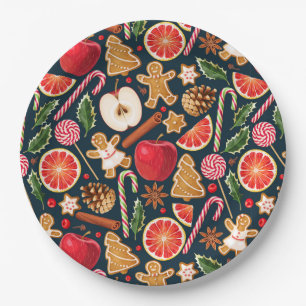 Christmas Floral Paper Plate
