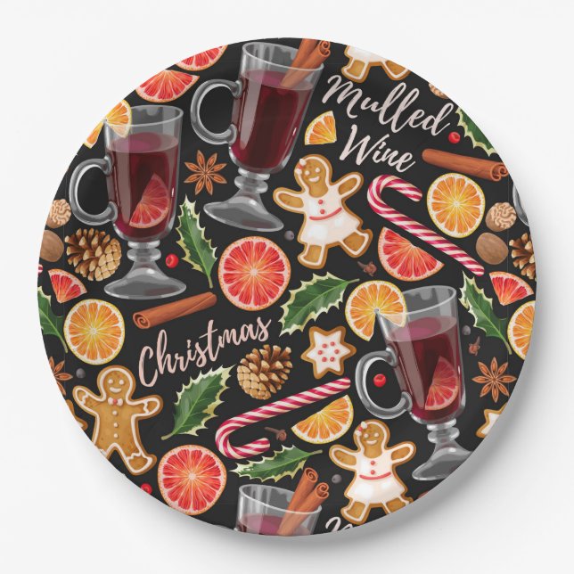 Christmas Floral Paper Plate (Front)
