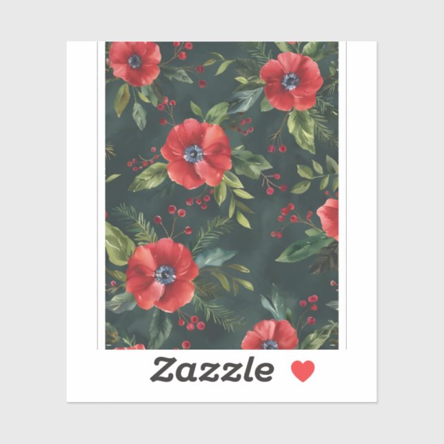 Christmas Floral Pattern Digital Art (Sheet)