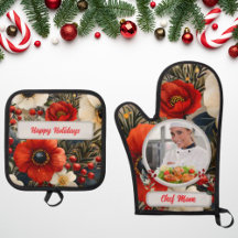 Christmas Floral Personalised Chef Mum Photo