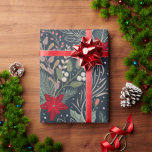 Christmas Floral Poinsettia Winter Heather Wrapping Paper<br><div class="desc">Cute,  Christmas floral pattern,  with red Poinsettias,  winter Heathers,  berries and pine leaves.</div>