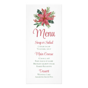 Christmas Floral Poinsettia Winter Wedding Menu 
