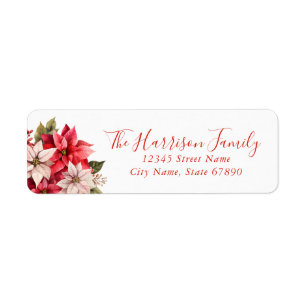 Christmas Floral Return Address Labels