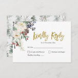 Christmas Floral Romantic Wedding RSVP Card<br><div class="desc">Christmas Floral Romantic Wedding RSVP Card</div>