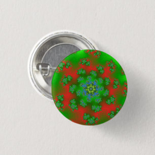 Christmas Floral Sprinkles Small Round Button