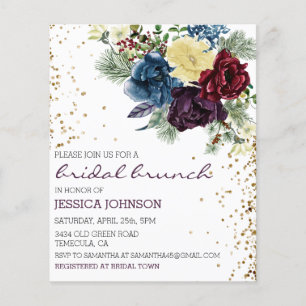 Christmas Floral Winter Bridal Brunch Gold