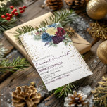 Christmas Floral Winter Bridal Brunch Gold Invitation<br><div class="desc">This design may be personalised in the area provided by changing the photo and/or text. Or it can be customised by choosing the click to customise further option and delete or change the colour of the background, add text, change the text colour or style, or delete the text for an...</div>
