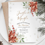 Christmas Floral Winter Jingle & Mingle Snowflakes Invitation<br><div class="desc">Christmas Floral Winter Jingle & Mingle Snowflakes invitation.</div>
