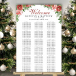 Christmas Floral Winter Wedding 18 Table Seating Poster<br><div class="desc">Terracotta Blush Pink Christmas Floral Pine Bough Foliage Winter Wedding 18 Table Seating Chart Poster. All the texts are pre-arranged for you to personalize easily and quickly with your own details.</div>
