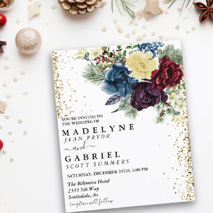 Christmas Floral Winter Wedding Floral Gold