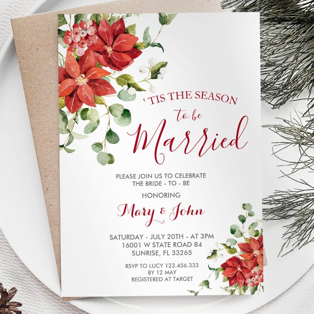 Christmas Floral Winter Wedding Invitation (Creator Uploaded)
