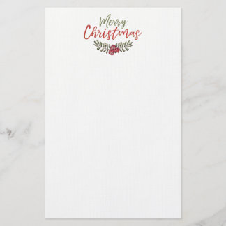 Christmas Floral Wreath | Stationary Page Stationery