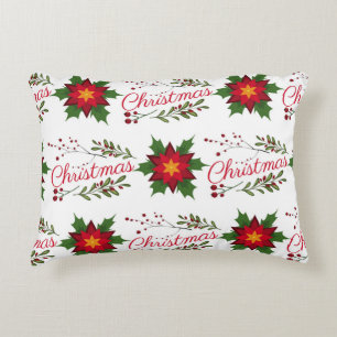 Christmas floral wreath winter pattern floret holi decorative cushion