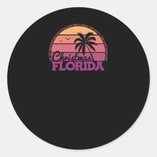 Christmas Florida Retro Sunset Local Pride Logo St Classic Round Sticker
