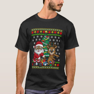 Christmas Flossing African American Santa Claus Re T-Shirt