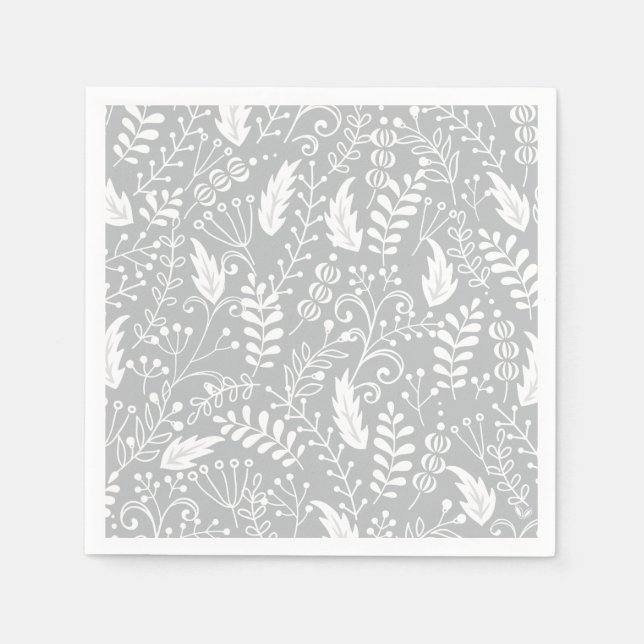 Christmas Flourish Christmas Art Holly Leaf Print  Napkin (Front)