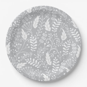 Christmas Flourish Christmas Art Holly Leaf Print Paper Plate