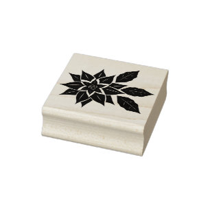 christmas flower art stamp