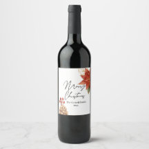 Christmas Flower Food and Beverage Label Set