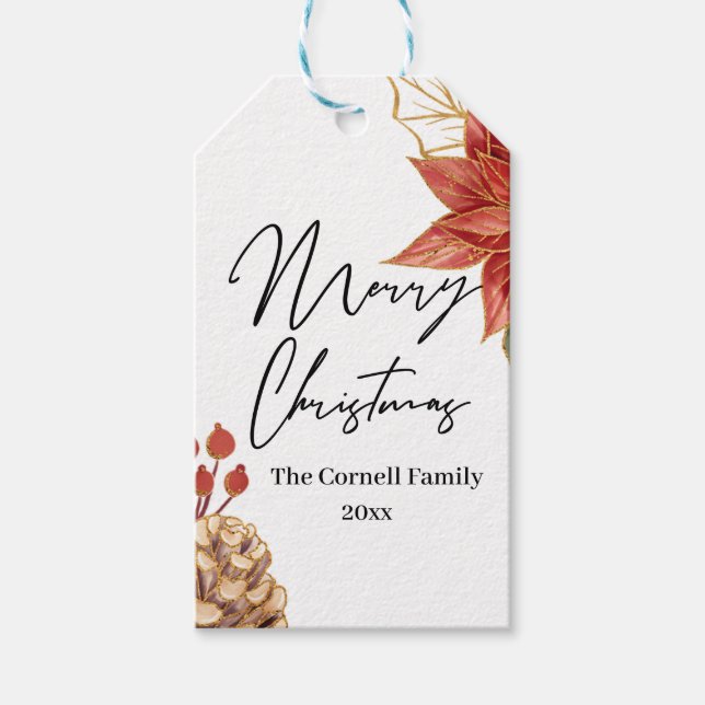 Christmas Flower  Gift Tags (Front)