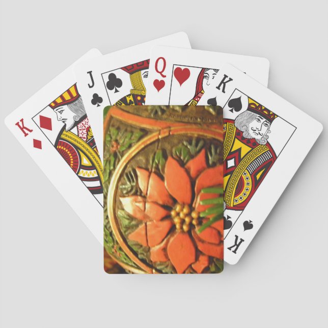 Christmas Flower Playing Cards (Back)