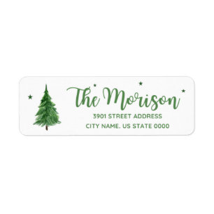 Christmas Flower Return Address Label