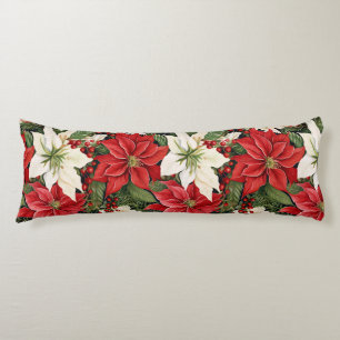 Christmas Flowers Body Cushion