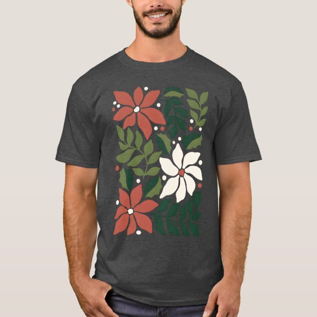 Christmas Flowers boy T-Shirt (Front)