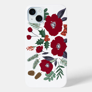 Christmas Flowers iPhone 15 Mini Case