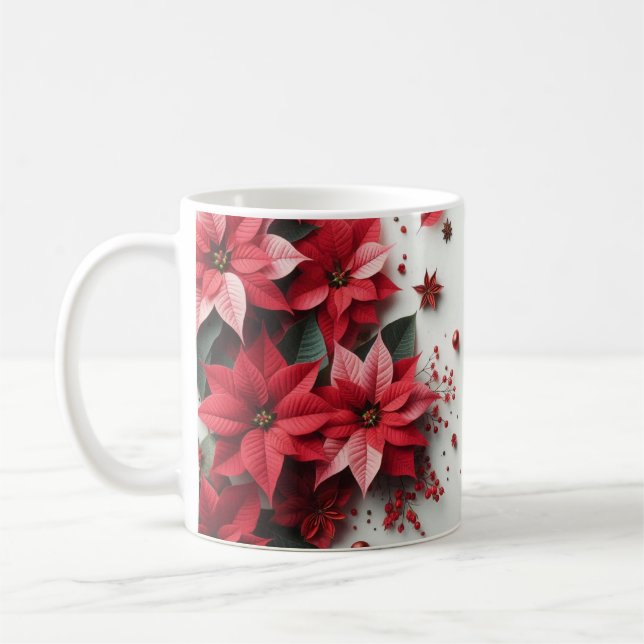 Christmas flowers coffee mug (Left)