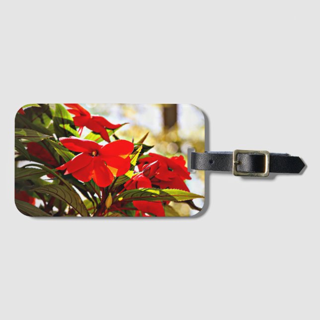Christmas Flowers Luggage Tag (Front Horizontal)