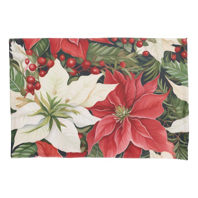 Christmas Flowers Pillowcase (Front)
