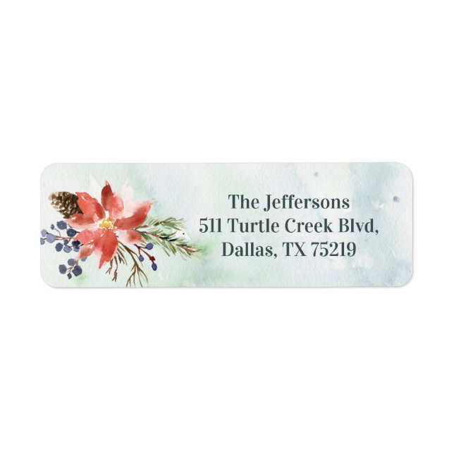 Christmas flowers return label sticker (Front)