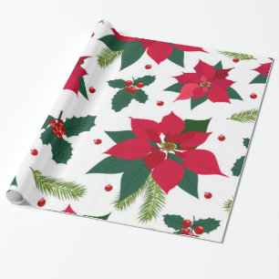 Christmas Flowers Wrapping Paper