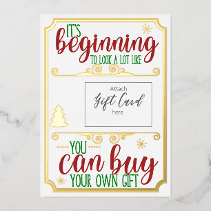 Christmas Foil Funny Gift Card Voucher Holder