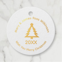 Christmas Foil Gold Gift Tags 
