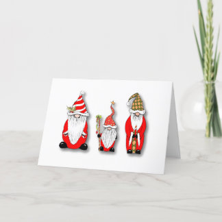 Christmas Folded Holiday Card with Gnomes