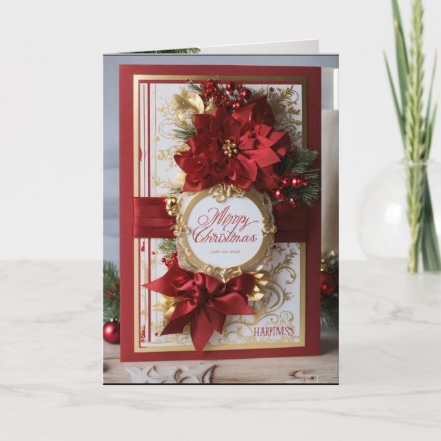 Christmas Folded Thank You Card (Front)