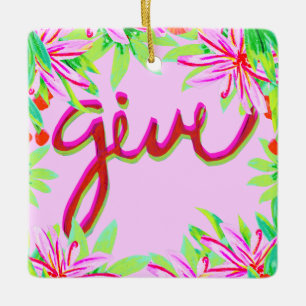 Christmas Foliage - Give Ceramic Ornament