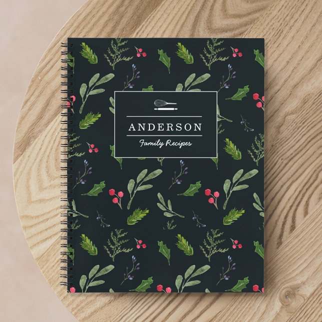 Christmas Foliage Holiday Family Recipe Notebook (Creator Uploaded)