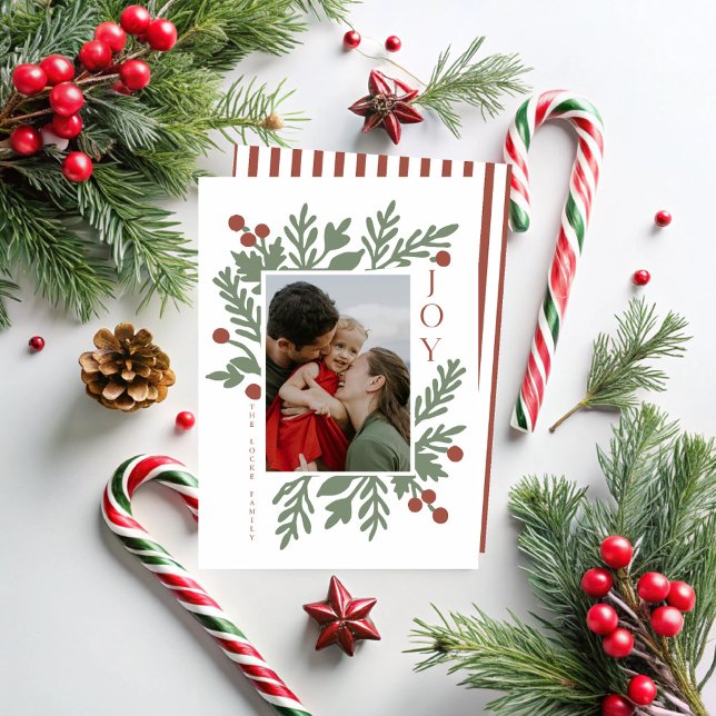 Christmas Foliage Joy Holiday/Christmas Photo Holiday Card (Creator Uploaded)