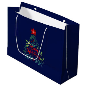Christmas Foliage Leaves Large Gift Bag