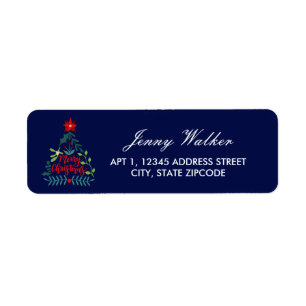 Christmas Foliage Leaves Return Address Label